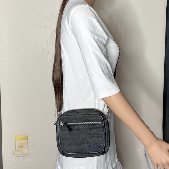BURBERRY DENIM BLACK SLINGBAG - Picture 1 of 8